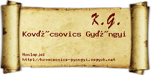 Kovácsovics Gyöngyi névjegykártya