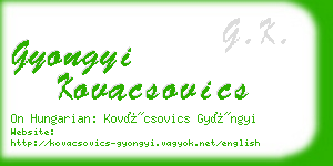 gyongyi kovacsovics business card